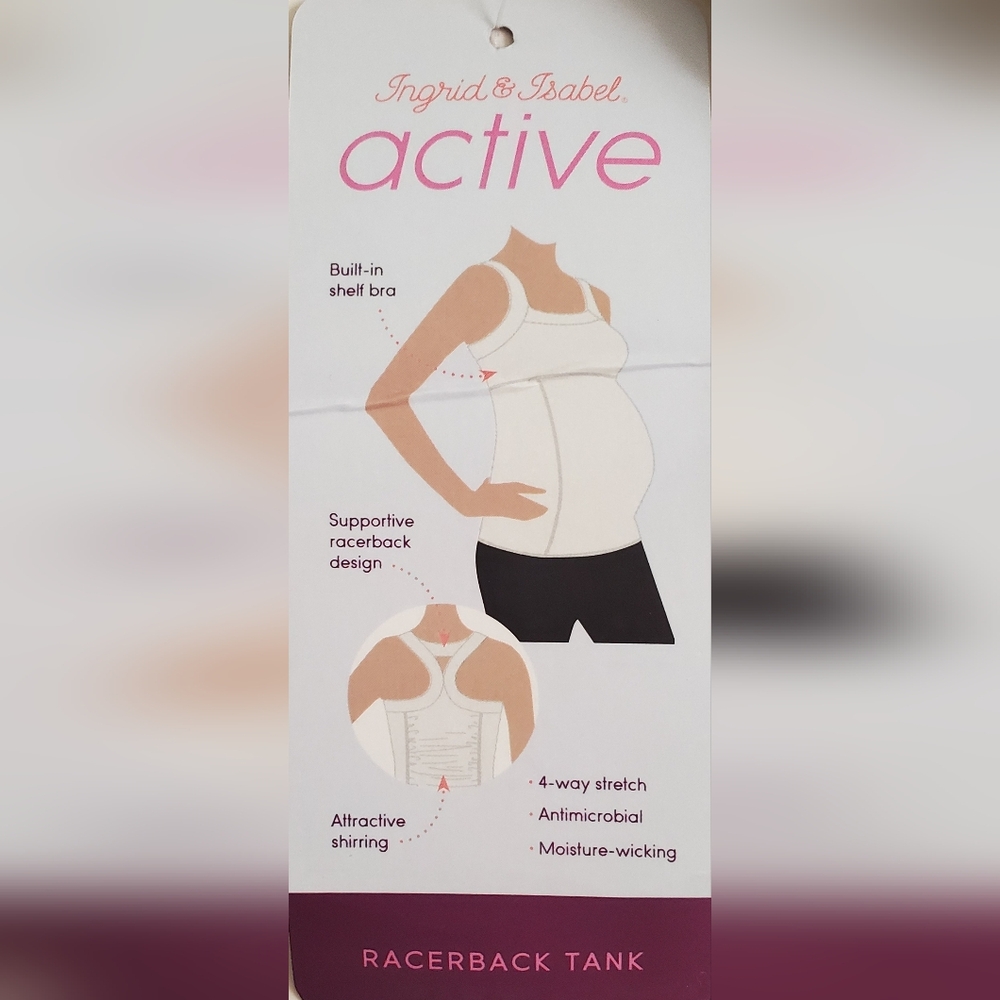 Ingrid & Isabel Active Black Racerback Tank with Shelf Bra